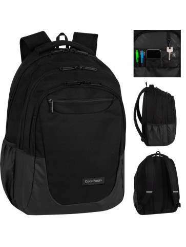 PLECAK TRZYKOMOROWY COLLECTION SOUL BLACK COOLPACK