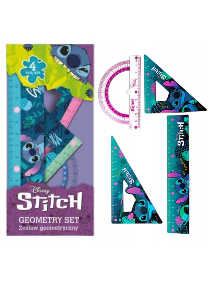 ZESTAW GEOMETRYCZNY 4 szt. STITCH DISNEY COLORINO