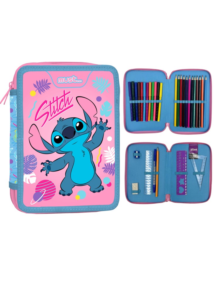 PIÓRNIK PODWÓJNY Z WYPOSAŻENIEM STITCH DISNEY DIAKAKIS