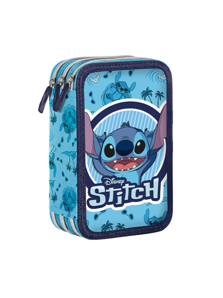 PIÓRNIK POTRÓJNY Z WYPOSAŻENIEM STITCH NIEBIESKI LST0972-B GIOTTO