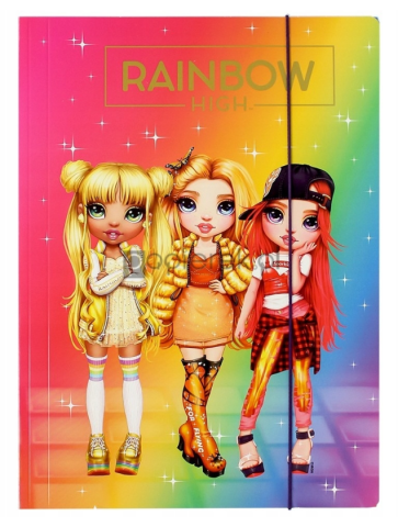 TECZKA Z GUMKĄ A4 RAINBOW HIGH GOLDEN ASTRA