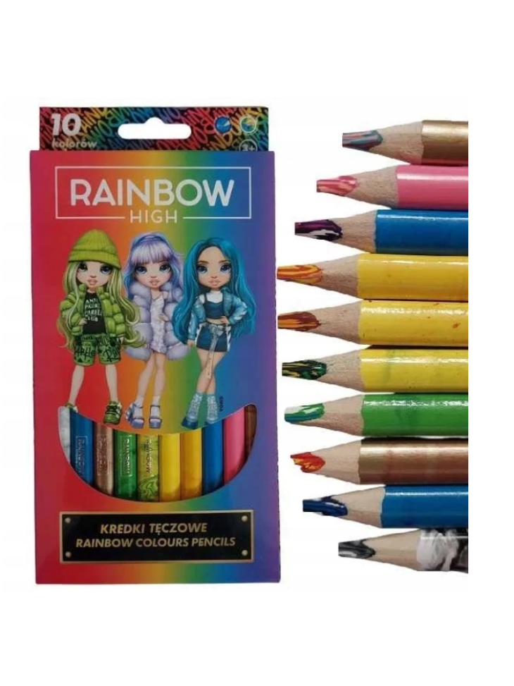 KREDKI OŁÓWKOWE KOLOROWE 10 szt. RAINBOW HIGH ASTRA