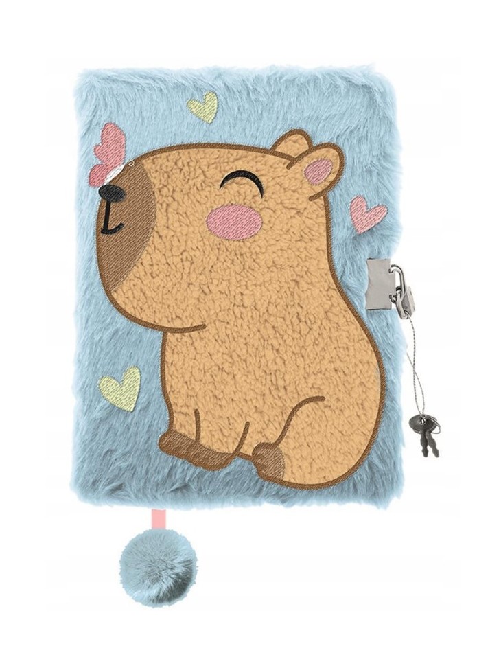 PAMIĘTNIK PLUSZOWY Z KŁÓDKĄ A5 CAPYBARA ST.MAJEWSKI