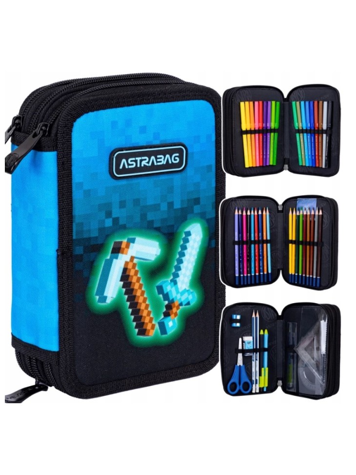 PIÓRNIK POTRÓJNY Z WYPOSAŻENIEM BLUE PIXEL GRA ASTRABAG