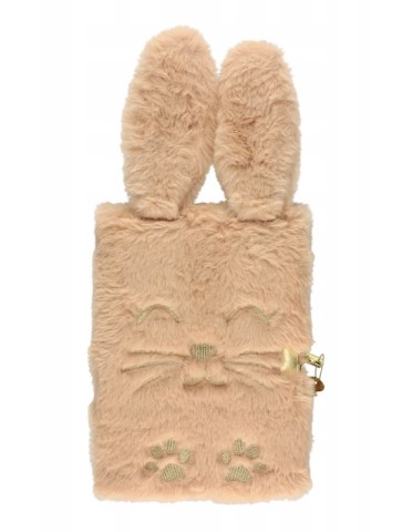 PAMIĘTNIK PLUSZOWY Z KŁÓDKĄ A5 FLUFFY BUNNY KRÓLIK ASTRA