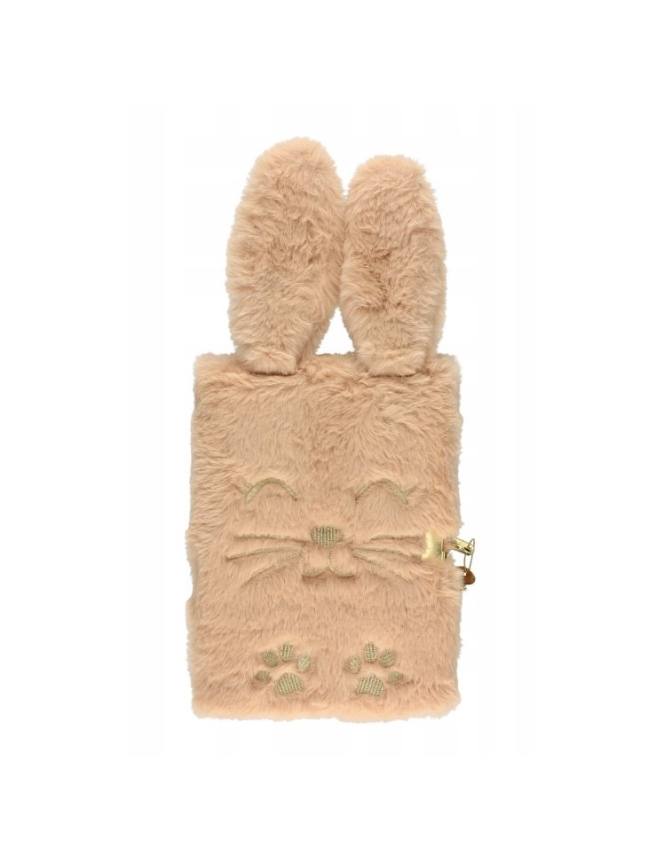 PAMIĘTNIK PLUSZOWY Z KŁÓDKĄ A5 FLUFFY BUNNY KRÓLIK ASTRA