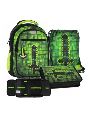 ZESTAW SZKOLNY 3-ELEMENTÓW GREEN PIXEL STARPAK