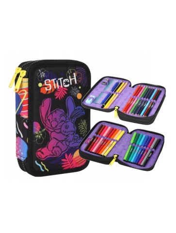 PIÓRNIK PODWÓJNY Z WYPOSAŻENIEM STITCH DISNEY BLACK COOLPACK