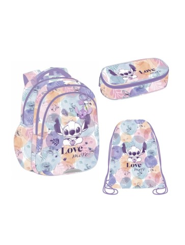 ZESTAW 3-ELEMENTÓW PIÓRNIK SASZETKA STITCH DISNEY PASTEL COOLPACK