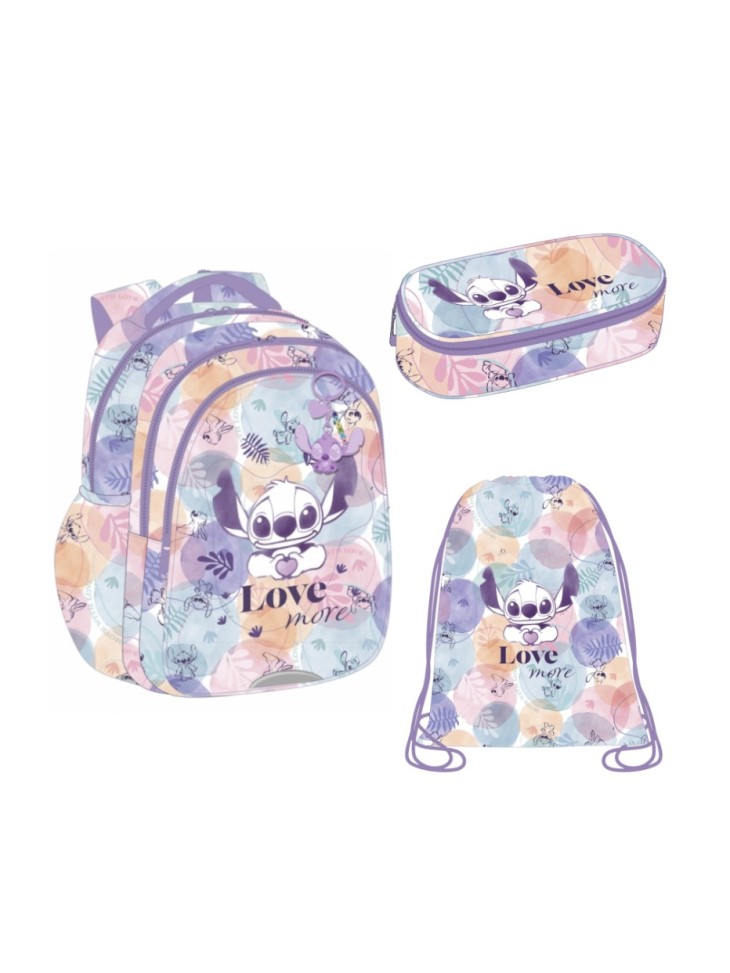 ZESTAW 3-ELEMENTÓW PIÓRNIK SASZETKA STITCH DISNEY PASTEL COOLPACK