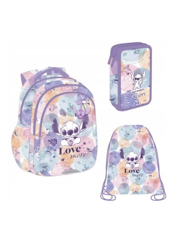 ZESTAW 3-ELEMENTÓW PIÓRNIK PODWÓJNY STITCH DISNEY PASTEL COOLPACK