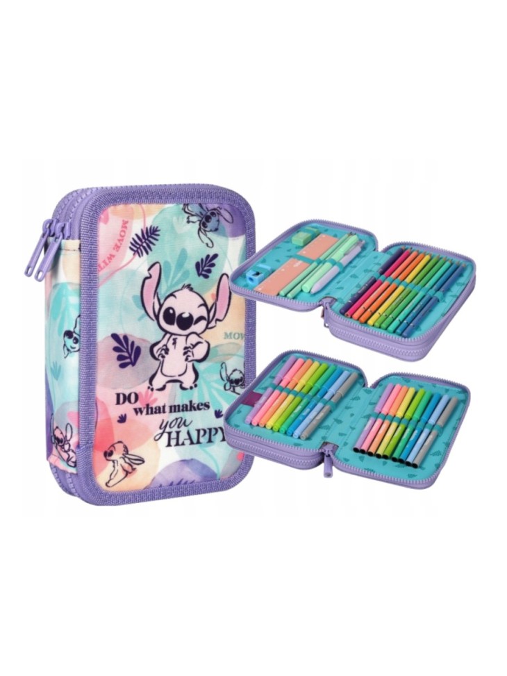 ZESTAW 3-ELEMENTÓW PIÓRNIK PODWÓJNY STITCH DISNEY PASTEL COOLPACK