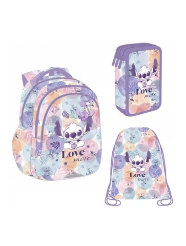ZESTAW 3-ELEMENTÓW PIÓRNIK POTRÓJNY STITCH DISNEY PASTEL COOLPACK