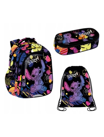ZESTAW 3-ELEMENTÓW PIÓRNIK SASZETKA STITCH DISNEY BLACK COOLPACK