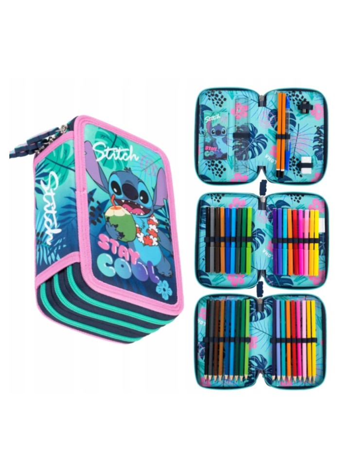 PIÓRNIK POTRÓJNY Z WYPOSAŻENIEM STITCH STAY COOL ST. MAJEWSKI