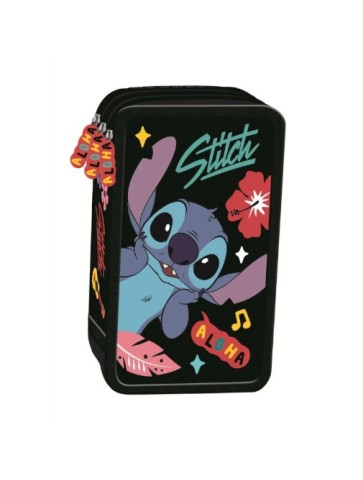 PIÓRNIK POTRÓJNY Z WYPOSAŻENIEM STITCH ALOHA BLACK ST. MAJEWSKI