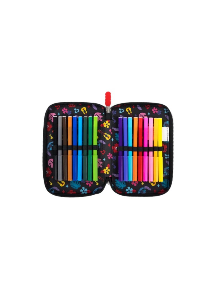 PIÓRNIK POTRÓJNY Z WYPOSAŻENIEM STITCH ALOHA BLACK ST. MAJEWSKI