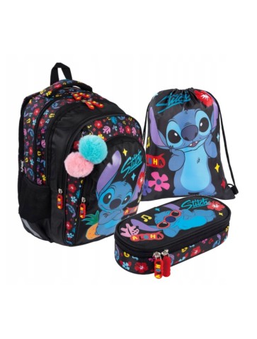 ZESTAW SZKOLNY 3-ELEMENTÓW STITCH ALOHA BLACK ST. MAJEWSKI