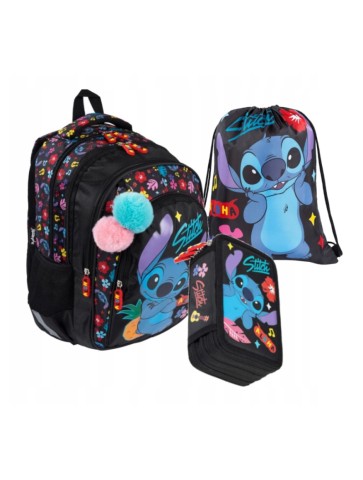 ZESTAW SZKOLNY 3-ELEMENTÓW STITCH ALOHA BLACK ST. MAJEWSKI