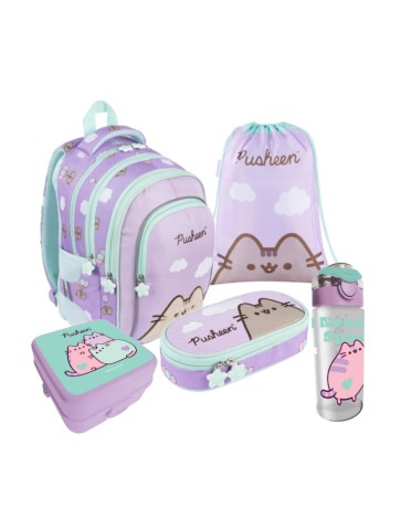 ZESTAW SZKOLNY 5-ELEMENTÓW PUSHEEN VIOLET FIOLET ST. MAJEWSKI