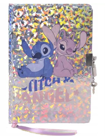 PAMIĘTNIK Z KŁÓDKĄ A5 LILO I STITCH ANGEL BROKATOWY PASO