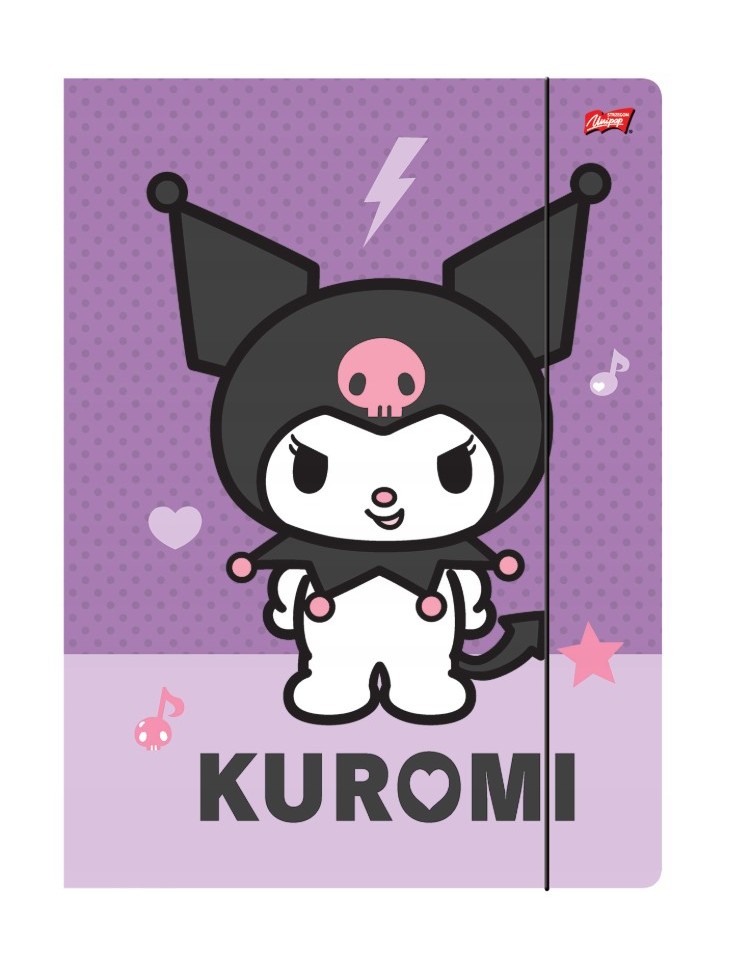 TECZKA Z GUMKĄ A4 KUROMI VIOLET/PINK ST. MAJEWSKI