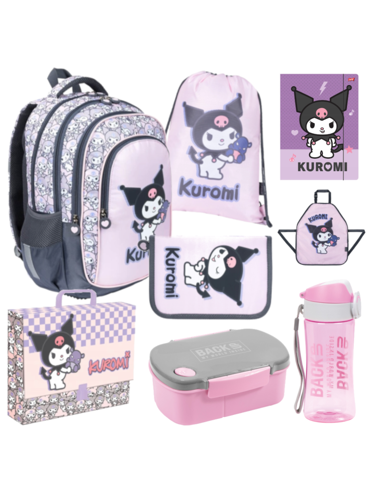 ZESTAW SZKOLNY 8-ELEMENTÓW KUROMI PINK ST. MAJEWSKI