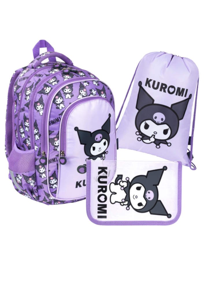 ZESTAW SZKOLNY 3-ELEMENTÓW KUROMI VIOLET ST. MAJEWSKI