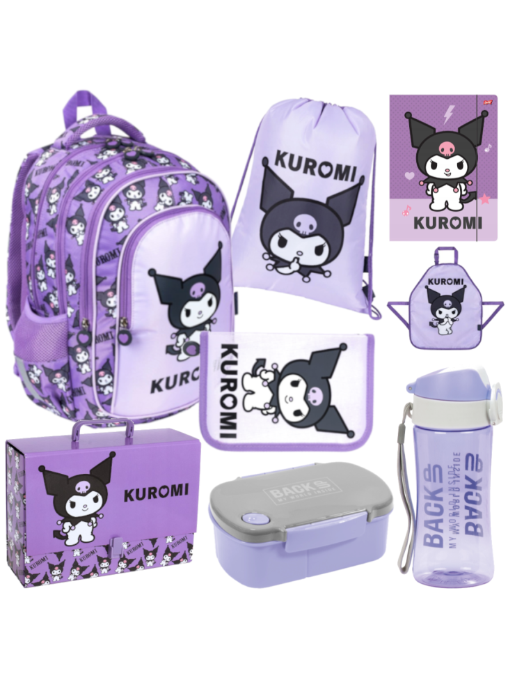 ZESTAW SZKOLNY 8-ELEMENTÓW KUROMI VIOLET ST. MAJEWSKI