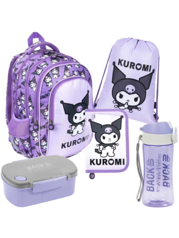 ZESTAW SZKOLNY 5-ELEMENTÓW KUROMI VIOLET ST. MAJEWSKI