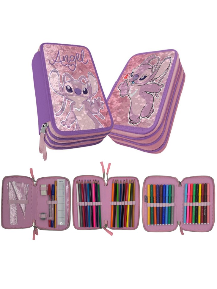 PIÓRNIK POTRÓJNY Z WYPOSAŻENIEM LILO&STITCH ANGEL GIOTTO
