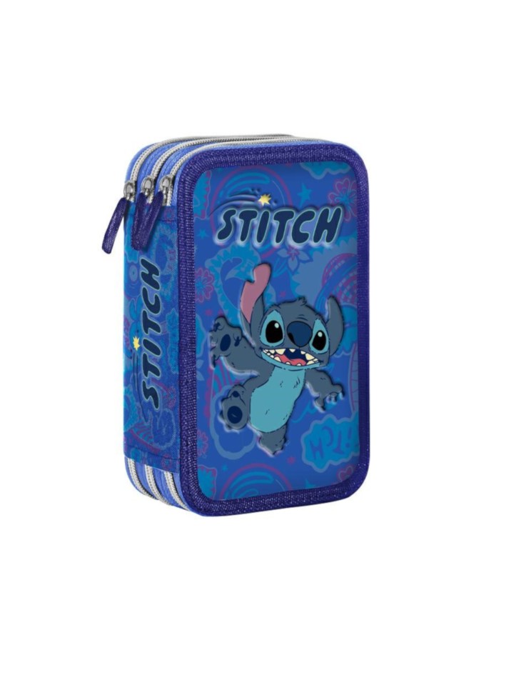 PIÓRNIK POTRÓJNY Z WYPOSAŻENIEM LILO&STITCH NIEBIESKI GIOTTO