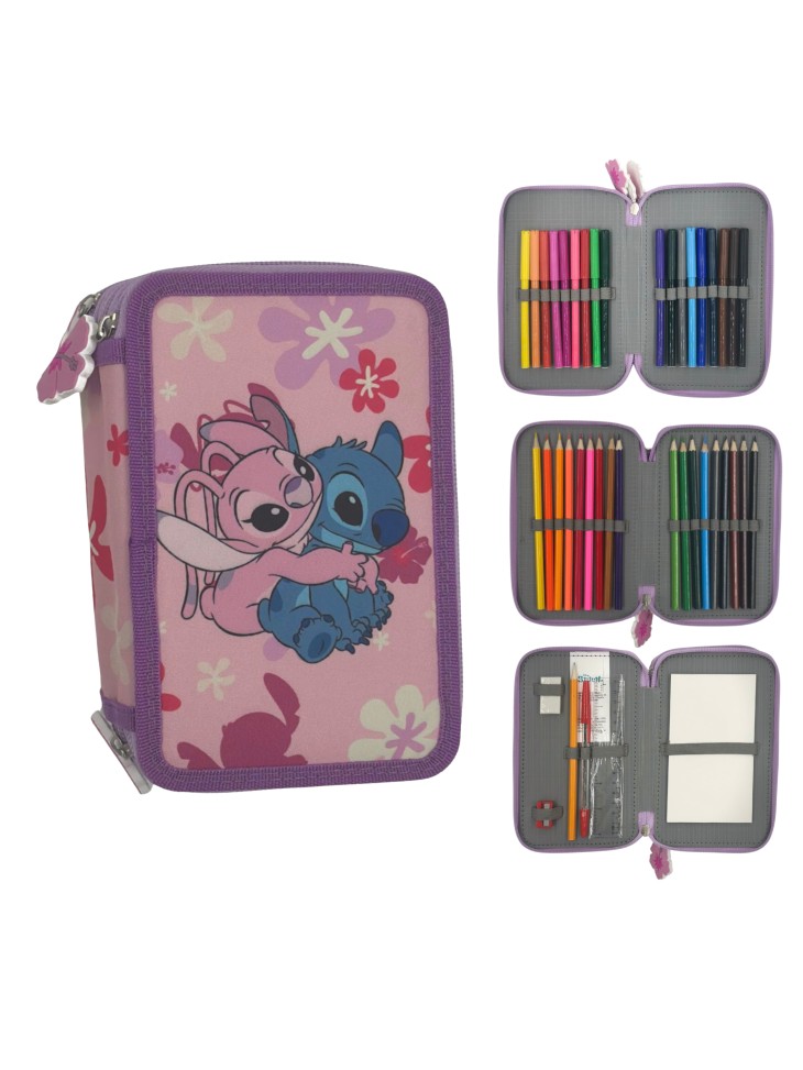 PIÓRNIK POTRÓJNY Z WYPOSAŻENIEM LILO&STITCH ANGEL DIFUZED