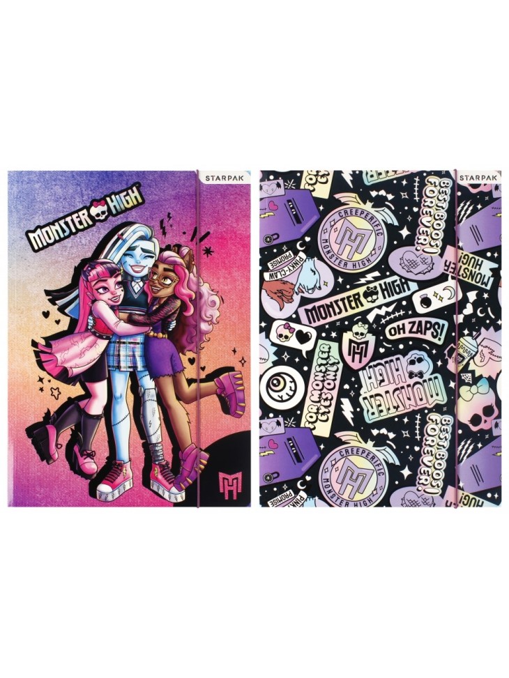 TECZKA Z GUMKĄ A4 MONSTER HIGH STARPAK