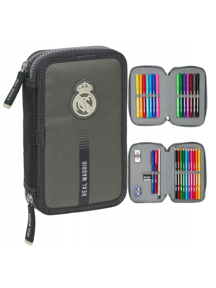 PIÓRNIK PODWÓJNY REAL MADRYT RM TEAM 24/25 DARK GREY SAFTA