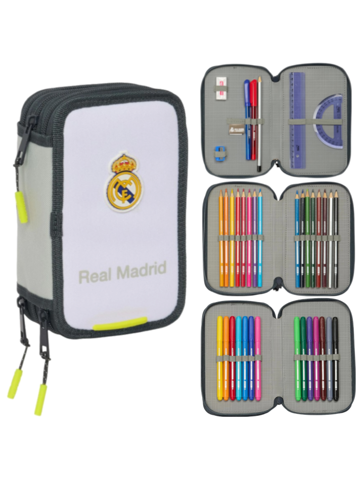 PIÓRNIK POTRÓJNY REAL MADRYT RM TEAM 25/26 WHITE SAFTA