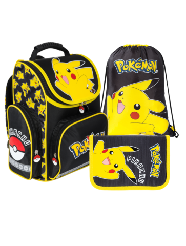 ZESTAW SZKOLNY 3-ELEMENTÓW POKEMON PIKACHU ST. MAJEWSKI