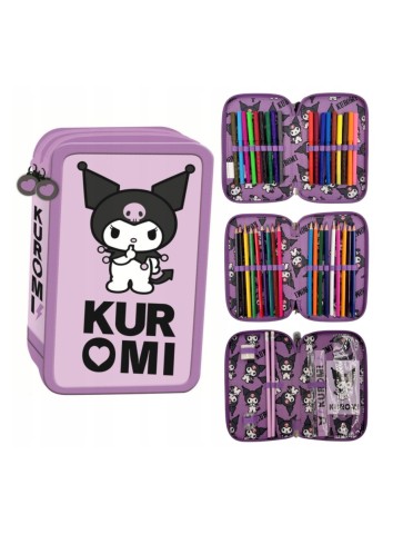 PIÓRNIK POTRÓJNY Z WYPOSAŻENIEM KUROMI VIOLET ST. MAJEWSKI