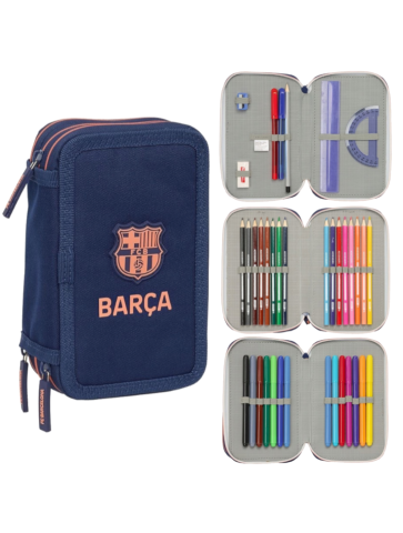 PIÓRNIK POTRÓJNY FC BARCELONA TEAM NAVY BLUE&ORANGE SAFTA