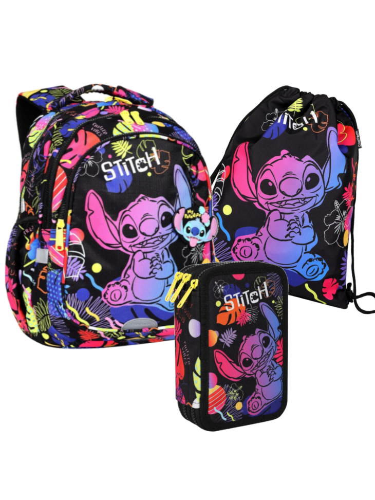 ZESTAW 3-ELEMENTÓW SZKOLNYCH LILO&STITCH BLACK DISNEY COOLPACK