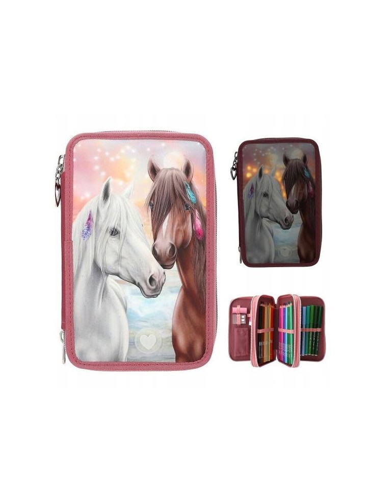 PIÓRNIK POTRÓJNY KONIE KOŃ MISS MELODY LED LOVE 13416 DEPESCHE