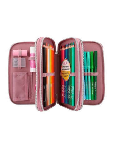 PIÓRNIK POTRÓJNY Z WYPOSAŻENIEM TOP MODEL GLITTER QUEEN 12522 DEPESCHE