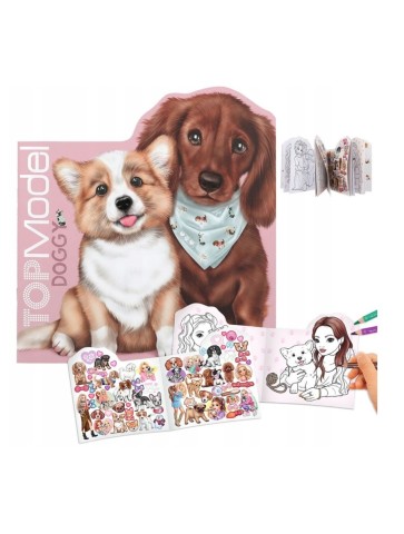 TOP MODEL KOLOROWANKA Z NAKLEJKAMI PIESEK DOGGY 12714
