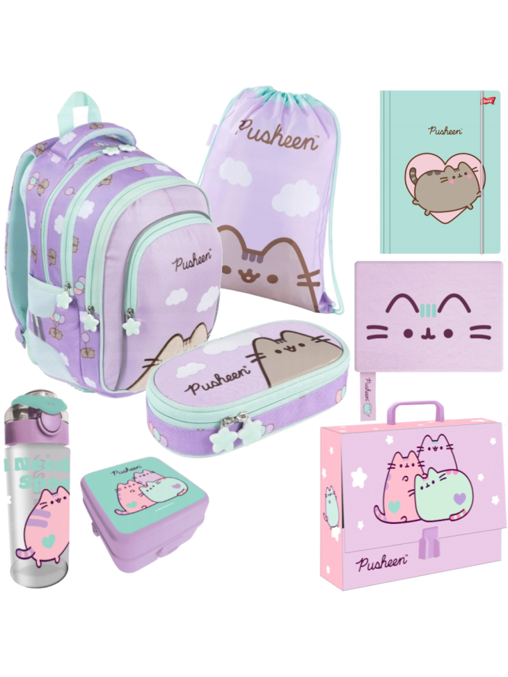 ZESTAW 8-ELEMENTÓW SZKOLNYCH DLA DZIEWCZYNKI PUSHEEN VIOLET ST. MAJEWSKI