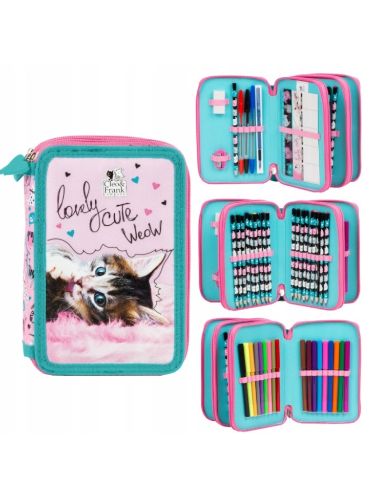 PIÓRNIK POTRÓJNY Z WYPOSAŻENIEM KOTEK CLEO&FRANK 35 DERFORM