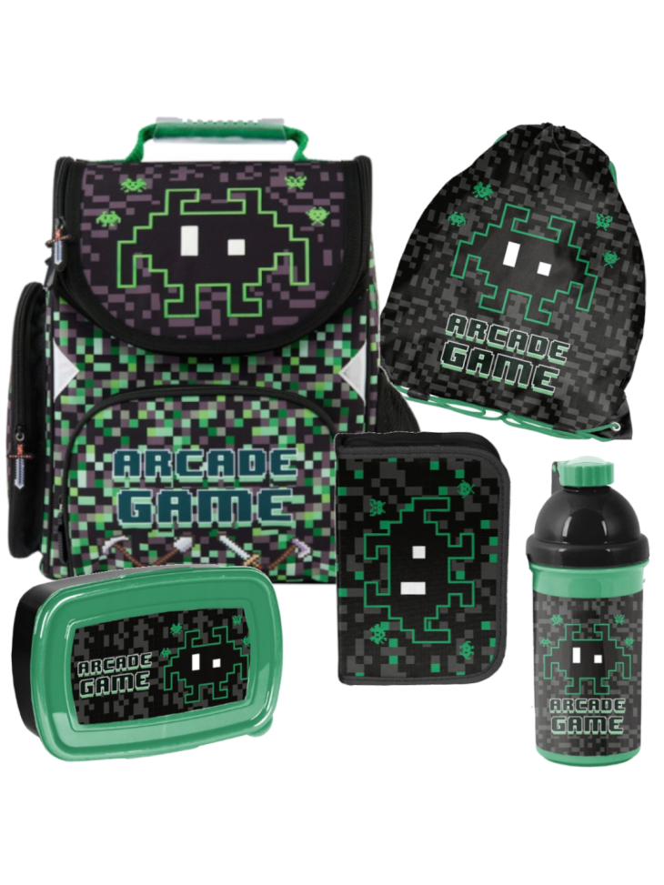 ZESTAW SZKOLNY Z 5-ELEMENTÓW DLA CHŁOPCA GAMER OVER PP24MC PASO